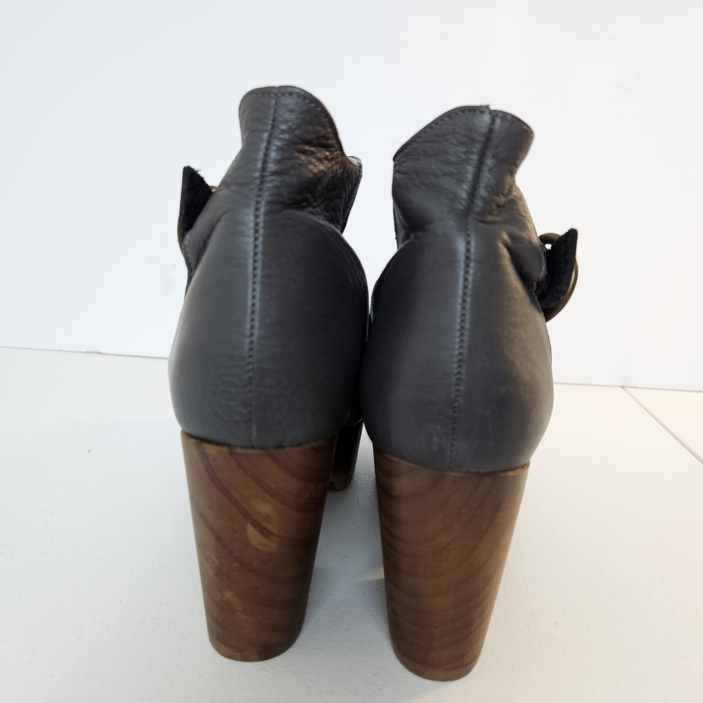 Free People Suri Clog Leather With Chunky Wooden Platform Made In Spain 37 - Picture 5 of 12
